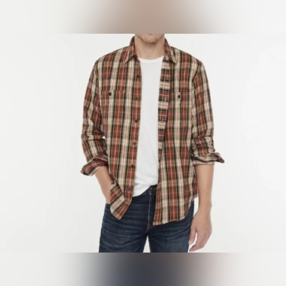 J Crew Shirt Mid Weight Flannel Double Brushed Men’s Small Classic Fit